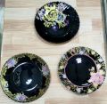 Marble Dinner Set Black 72 Pcs Gemya Round 8 Persons Serving Premium Quality Imported. 