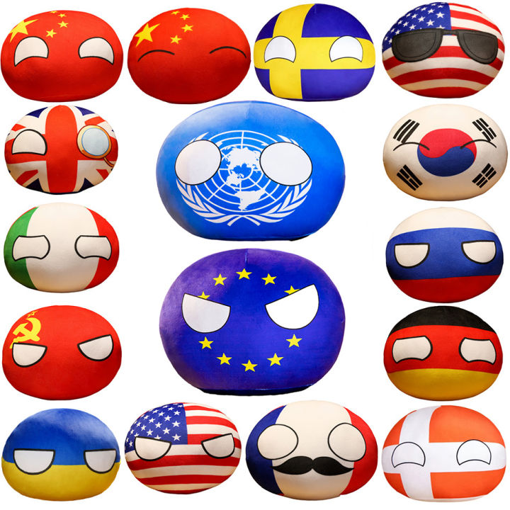 Funny Polandball 10cm Countryballs Toy Plush Pendant Plush Doll Countryball USSR USA FRANCE RUSSIA UK JAPAN GERMANY ITALY