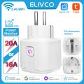 Tuya Smart Plug WiFi EU 16A/20A Smart Socket With Power Monitor Timing Smart Life Support Alexa  Home Yandex SmartThings. 