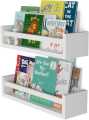 White Wall Bookshelf for Kids Room,Wall Bookshelf for Kids Room,Floating Bookshelf for Toddler Baby Room Bedroom,Book Shelf for Wall Mounted Decor Display Shelf. 