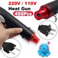220/110V Hot Air Gun and Heat Shrink Tubing DIY Tool Mini 300W Soldering Temperature Crafts Blower with Supporting Seat Shrink. 