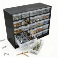 25 Drawers Part Toolbox, Wall Mounted Organizer Cabinet for Hardware Screws Electronic Components Plastic Storage Case. 