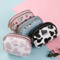 Women's Cute Wallet Cow Print PU Leather Business Card Holder Female Girl's Coin Purse Pouch Women Zipper Cartoon Wallet. 