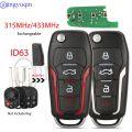 Jingyuqin OUCD6000022 CWTWB1U793 315/433MHz 4D63 Modified Remote Key For Ford Escape Focus C-Max Transit F250 F350 F450 F550. 
