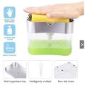 NEW 2 In 1 Scrubbing Liquid Detergent Dispenser Press Type Liquid Soap Box Pump Organizer Sponge Kitchen Bathroom Supplies. 