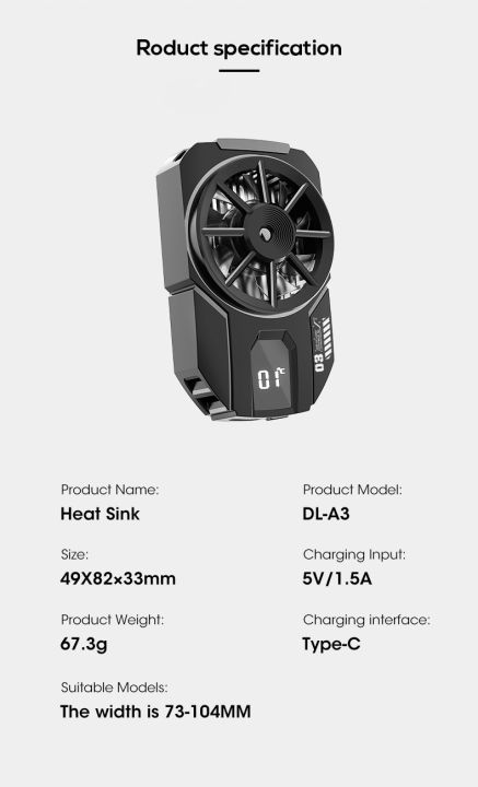 MEMO%20DL-A3%20Semiconductor%20Cooling%20Mobile%20Phone%20Radiator%20Suitable%20For%20All%20Smart%20Phones%20%7C%20Portable%20DLA3%20Mobile%20Phone%20Radiator%20Cooling%20Fan%20Case%20Phone%20Cooler%20With%20Digital%20Display%20%7C%20New%20Arrival%20Cooling%20fan%20For%20Phone%20For%20Mobile%20Game%20-%20Image%208