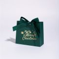 12pcs Elegant Christmas Gift Bags - Deep Brown, with Merry Christmas Script - Festive Packaging for Presents, Party Decorations.