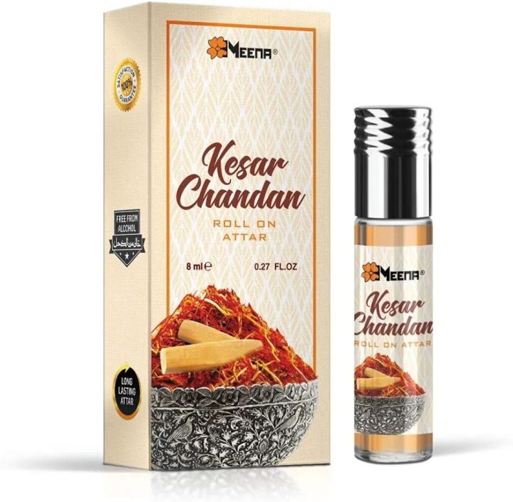 MEENA Kesar Chandan Roll-on Attar, 8 ml