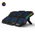 Coolcold Gaming RGB Laptop Cooler 12-17 Inch Led Screen Laptop Cooling Pad Notebook Cooler Stand With Six Fan And 2 USB Ports. 
