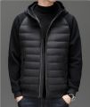 Men's Stylish Hooded Down Jacket 90% Goose Down Short Youth Coat High Quality Fashion Autumn Winter Regular Fit. 