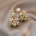 floral pearl stud. 