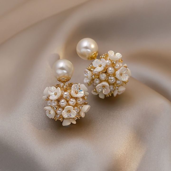 floral pearl stud