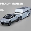 1:32 Teslas Cybertruck Trailer Car MPV VAN Alloy Diecasts Toy Vehicles Metal Toy Car Model Sound and light. 