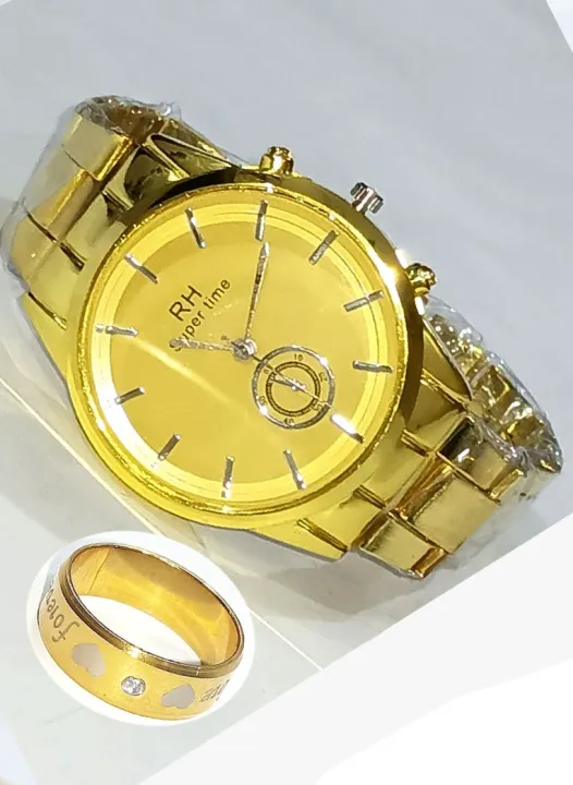 PACK%20OF%203/MEN'S%20FASHION%20WEDDING%20DEAL%20-FASHION%20HIGH%20QUALITY%20GOLDEN%20LUXURIES%20STAINLESS%20STEEL%20ROUND%20DIAL%20WITH%20STAINLESS%20STEEL%20STRAPS%20WATCH%20WITH%20GOLDEN%20CHAIN%20BRACLET%20WITH%20TITANIUM%20STAINLESS%20STEEL%20GOLDEN%20RING%20FOR%20MEN%20AND%20BOYS%20-%20Image%204