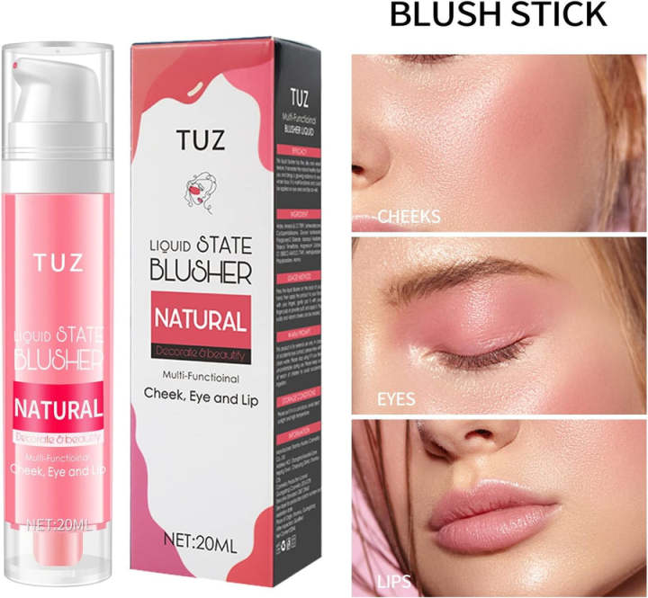 TUZ Multi-Functional Blush Stick: 3-in-1 Makeup Essential
Liquid Blush, Eyeshadow, and Lip Color: All-in-One Product