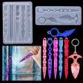 Self Defense Keychain Mold DIY Epoxy Silicone Resin Mold Pendant Keychain Self-defense Weapon Toy Craft For Resin Small Knife. 