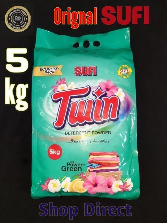 Surf Sufi Twin Detergent powder 5kg Economy Pack.Twin washing powder for soft washing saving pack . NEW IMPROVED FORMULA .