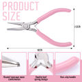 Pink Round Concave Pliers Wire Looping Mini Precision Pliers Wire Bending Tools for DIY Jewelry Making Eye Hobby Projects. 