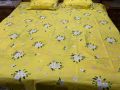 King Size Flower Printed Bedsheet With 2 Pillow Cover 225cmx 240cm. 