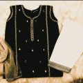 3 PCs black dress new collection for baby girls. 