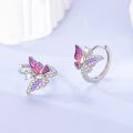 Woman Earring 925 Silver Original Eardrop Hoop Earring Sunflower Bee Bow Fashion Jewelry.
