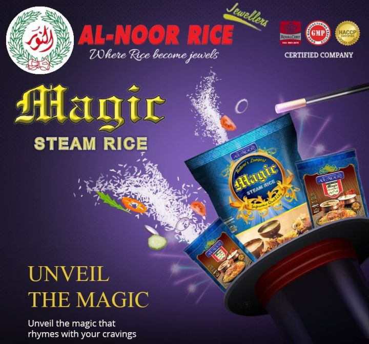 Al Noor Steam Magic Basmati Rice 5kg - Best Quality Basmati Rice - Long ...