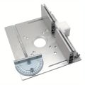 Aluminum Router Desktop Insert Board, Woodworking Bench Router Flip Board With Angled Guide Rail, Aluminum Fence Sliding Bracket.