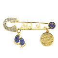 Muslim Islam Mashallah in Arabic Father's Mother's Baby Turkey Evil Eye Pin Brooch Baby Enamel Pins. 