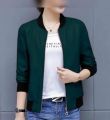 LADIES GIRLS STYLISH CLASSY PLANE LEATHER JACKET FOR WOMENS. 