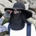 Adjustable Outdoor Fishing Cap With Face Mask Sunscreen UV Protection Breathable Foldable Men Women Hiking Camping Casual Hats. 