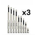 Black strong magnetic suction impact bit set hand drill high hardness  head hand drill bit. 