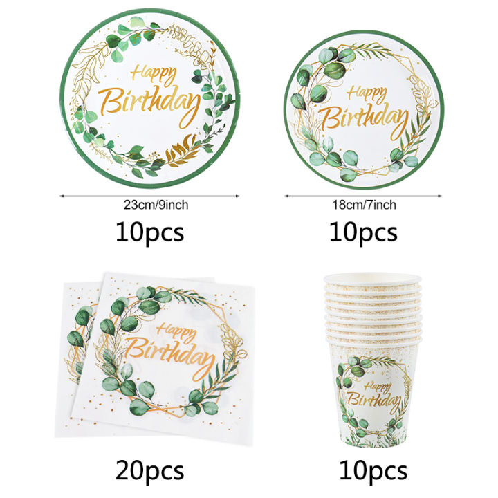 Green%20Eucalyptus%20Leaf%20Disposable%20Tableware%20Set%20Paper%20Plate%20Cup%20Napkin%20Kids%20Adult%20Birthday%20Supplies%20Hawaiian%20Summer%20Party%20Decor%20-%20Image%204