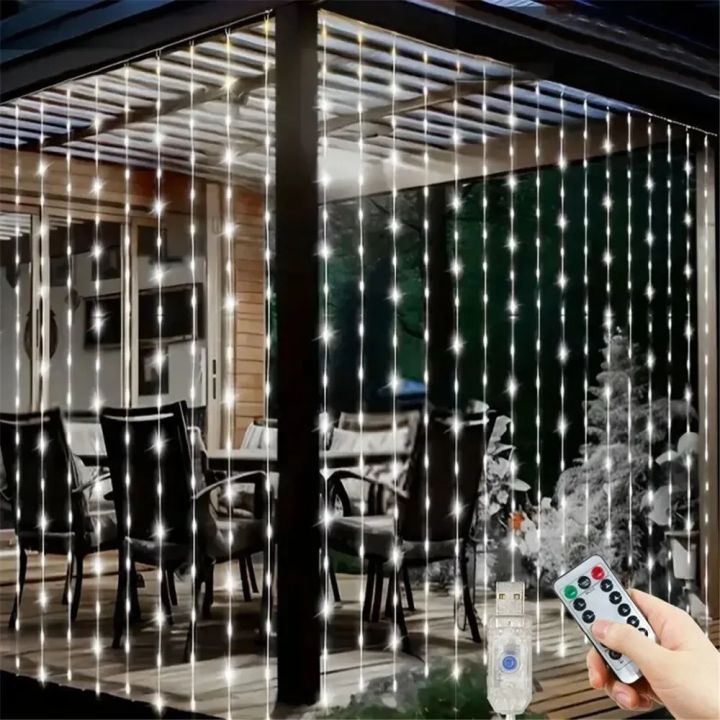 1pc%206x3/3x3/3x2/3x1m%20USB%20LED%20Curtain%20String%20Lights%20Bedroom%20Christmas%20Garland%20Fairy%20Lamp%20Wedding%20Party%20Home%20Decoration%20Lighting%20-%20Image%203