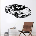 1pc Car Self Adhesive Vinyl Wallpaper Sticker For Living Room Decoration Sport Car Wall Decal Accessories Murals. 