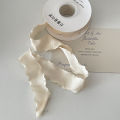 Bohemian Pleated Fabric Ribbon for  & Bouquets. Textured Ribbon for Crafts, Weddings, Festive Decor (1 Roll). 