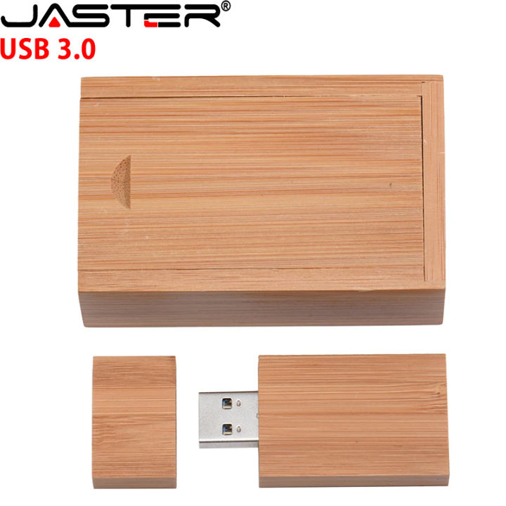 JASTER Large Block Red Wood USB 3.0 Flash Drive 128GB High Speed Pen Drive With Wooden Box 64GB Business Gift Memory Stick 32GB