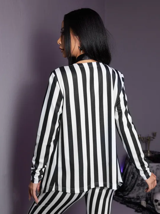 Black%20and%20white%20striped%20women's%20suit%20Jacket%20Niche%202024%20Spring%20new%20holiday%20party%20high-end%20suit%20jacket%20Women's%20casual%20loose%20coat%20-%20Image%202