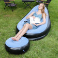 1PC inflatable lounger, inflatable lounge chair, Flocking PVC Foldable Lounge with Footrest, Outdoor Indoor Use. 