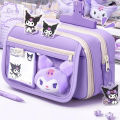 New Kuromi Pencil Case Sanrio Stationery For Junior High School Girls New Primary School Students Large Capacity High Appearanc. 