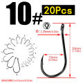 2packs LS-9937 Fishing Hooks Set Carbon Steel Jip Single Circle Fishhook Fly Fishing Barbed Carp Hooks Sea Fish Accessories.