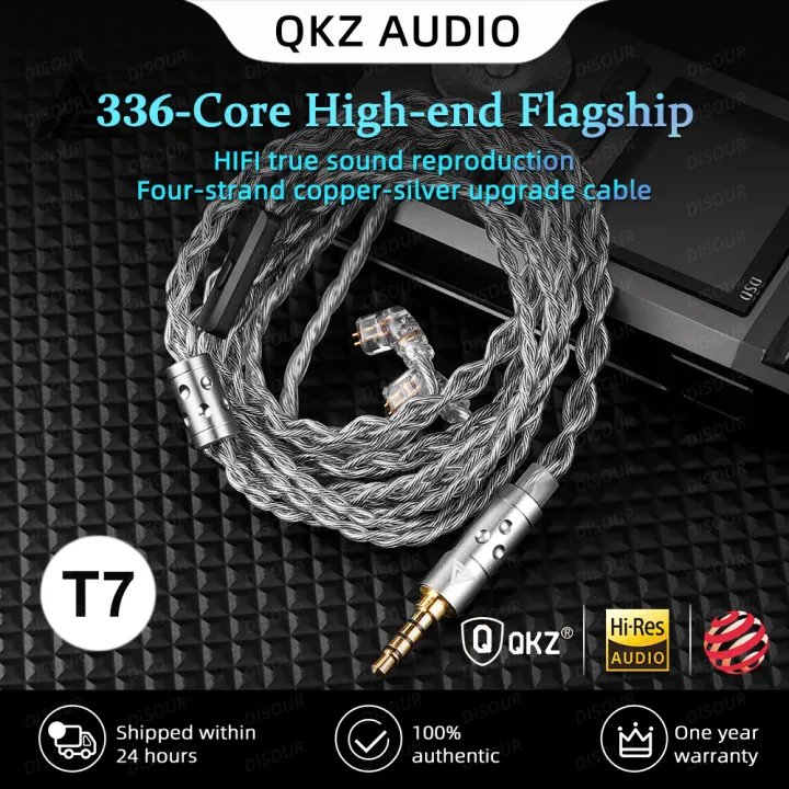 QKZ%20T7%20336%20Core%20Silver-Plated%20Earphone%20Upgrade%20Cable%20HiFi%204-Strand%20%203.5MM/2Pin%20Eearphone%20Cable%20for%20QKZ%20ZXN%20HBB%20ZXT%20VK4%20EDX%20-%20Image%202