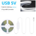 1/2/3/5m Tuya/Smart Life App Control WiFi LED COB Strip USB Light Lamp Smart Control White/Warm White Lights For Room Decoration lightify. 