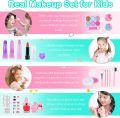 Kids Makeup Set for Girls, Real Washable Non-Toxic Girls Makeup Kit with Cosmetic Bag, Childrens Princess Pretend Play Toys Presents Make Up Birthday Gifts for 3 4 5 6 7 8 9 10 11 12 Years Old Girls. 