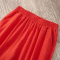Women Summer Casual Loose Harem Elastic Waist Cotton Linen Pants Ninth Trousers. 