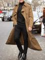 Streetwear Fashion Trench Men's Thin Coat Designer Overlong British Coats Man's Clothing With Epaulets Men's Jackets For Spring.
