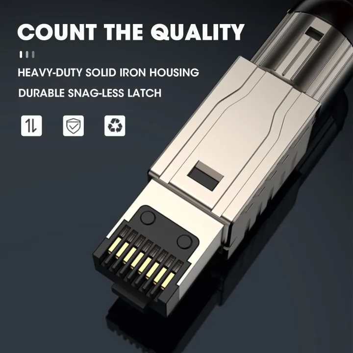 ZoeRax%202-Pack%20RJ45%20Connectors%20Tool%20Free%20Cat%208,%20Cat8%20Field%20Termination%20Plug%20Shielded%20RJ45%20Modular%20Plugs%20for%202000MHz%202GHz%2040G%20-%20Image%202