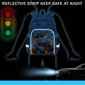 Bookbag for Kids Boys, 3PCS Backpack Set with Clip-On Lunch Box, Truck School Bag for Elementary Preschool Toddler.