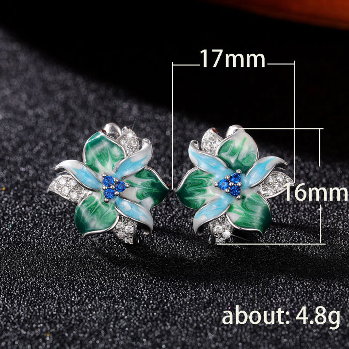Huitan%20Green%20Blue%20Flower%20Earrings%20Women%20Inlay%20Sparkling%20Cubic%20Zirconia%20Fancy%20Anniversary%20%20Newly%20Designed%20Flowers%20Ear%20Jewelry%20-%20Image%206
