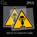 Victory Alien Sticker Paper Flower Area 51 Logo Triangle Warning Sign Reflective Car Sticker Trendy Graffiti Sticker. 
