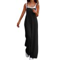 Women'S Casual Loose Jumpsuit Linen Breathable And Comfortable Simple Shoulder Strap Jumpsuit Summer Fashion Streetwear. 